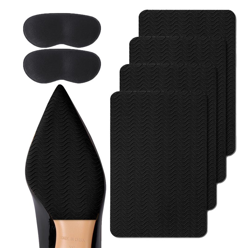 GQTJP Shoe Sole Protector, 4 Pcs Self Adhesive Shoe Bottom Protector for High Heels, Silicone Anti Slip Shoe Grips on Bottom of Shoes, Sole Guard Non Slip Pads for Shoes - Image 1